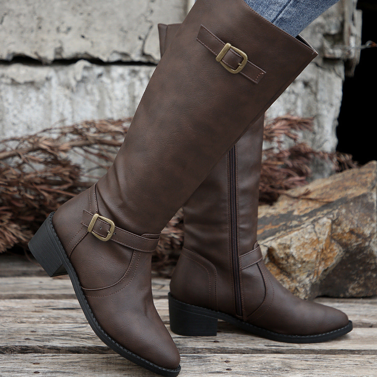 Light Buckled Boots