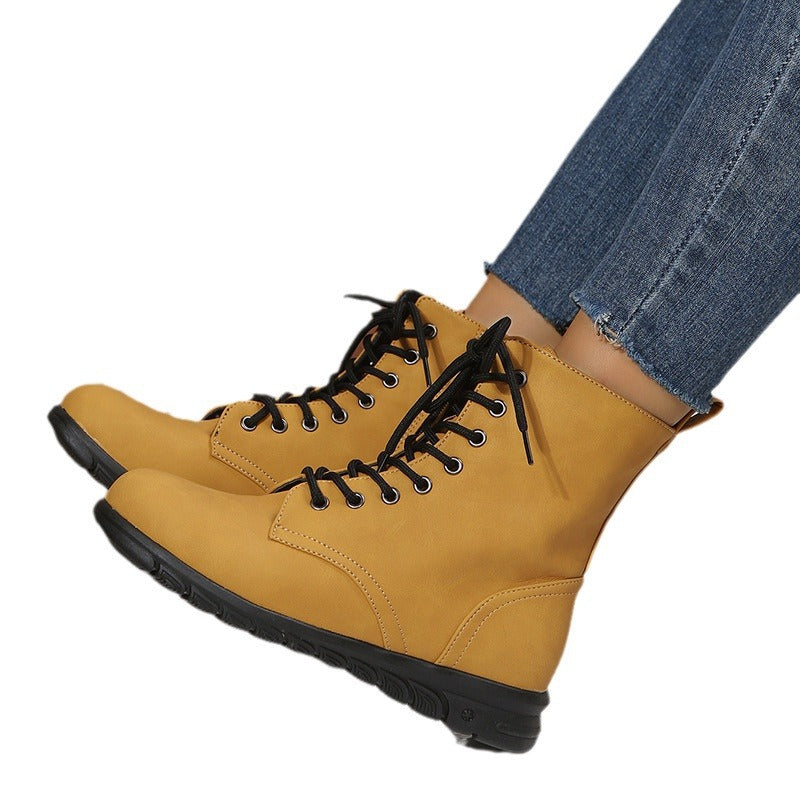 Natural Faux-Suede Boots