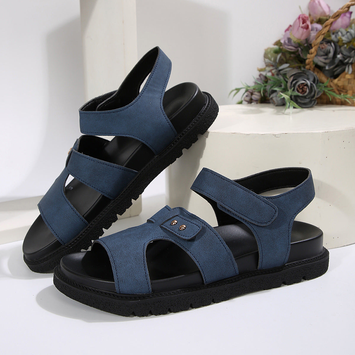 Relaxed Buckled Sandals