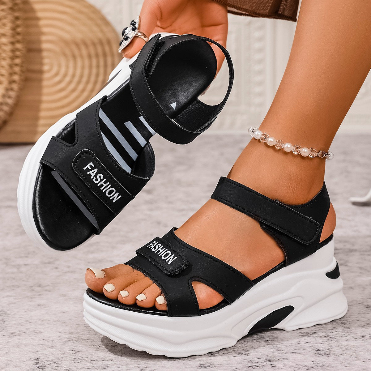 Relaxed Buckled Sandals