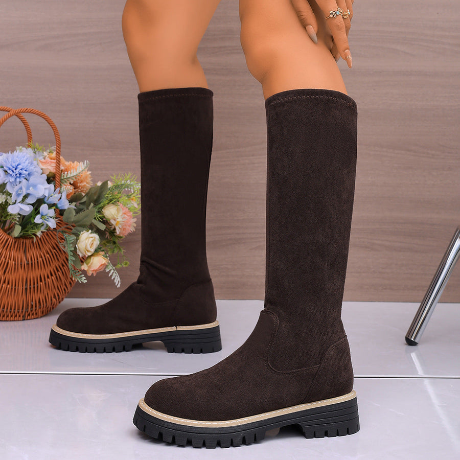 Casual Faux-Suede Boots