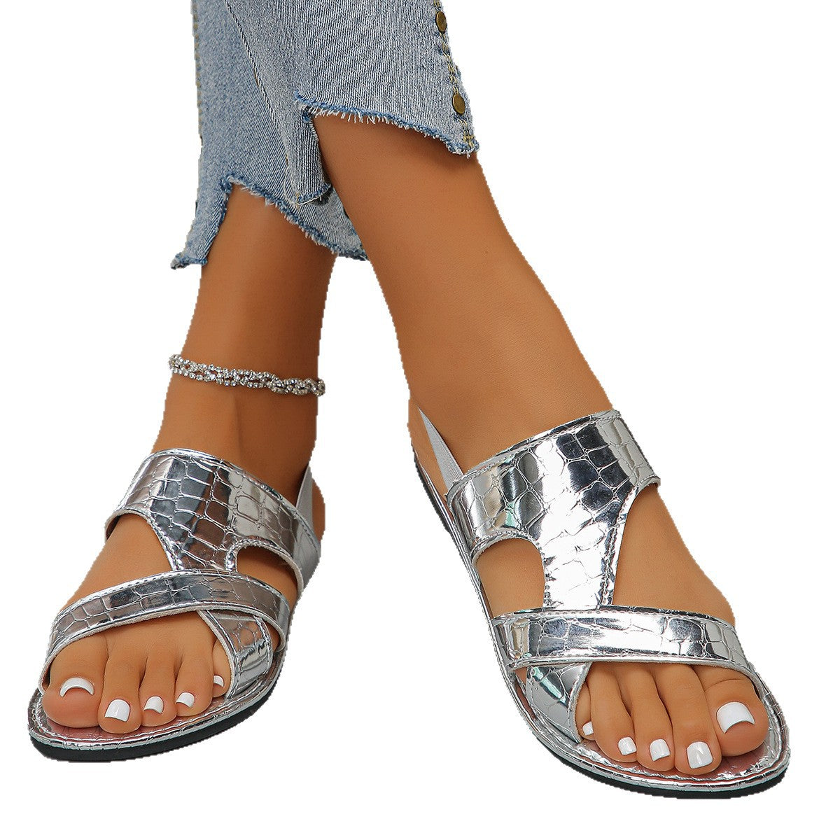Modern Metallic Sandals