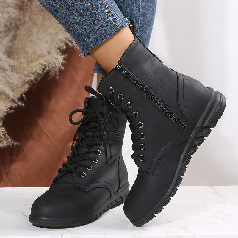 Natural Faux-Suede Boots