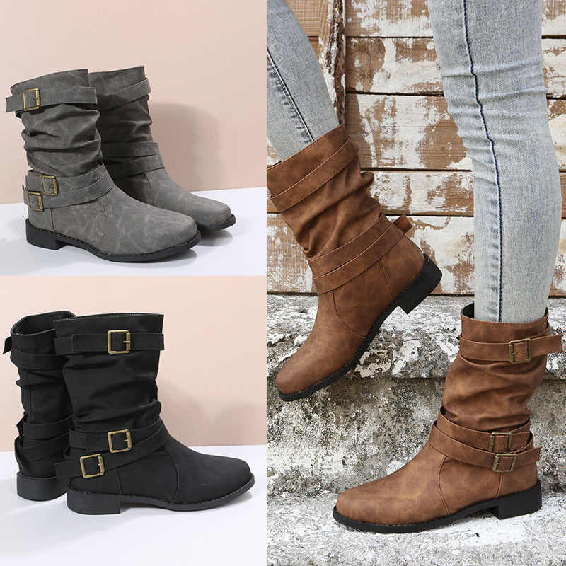 Airy Leather Boots
