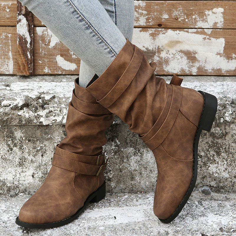 Airy Leather Boots