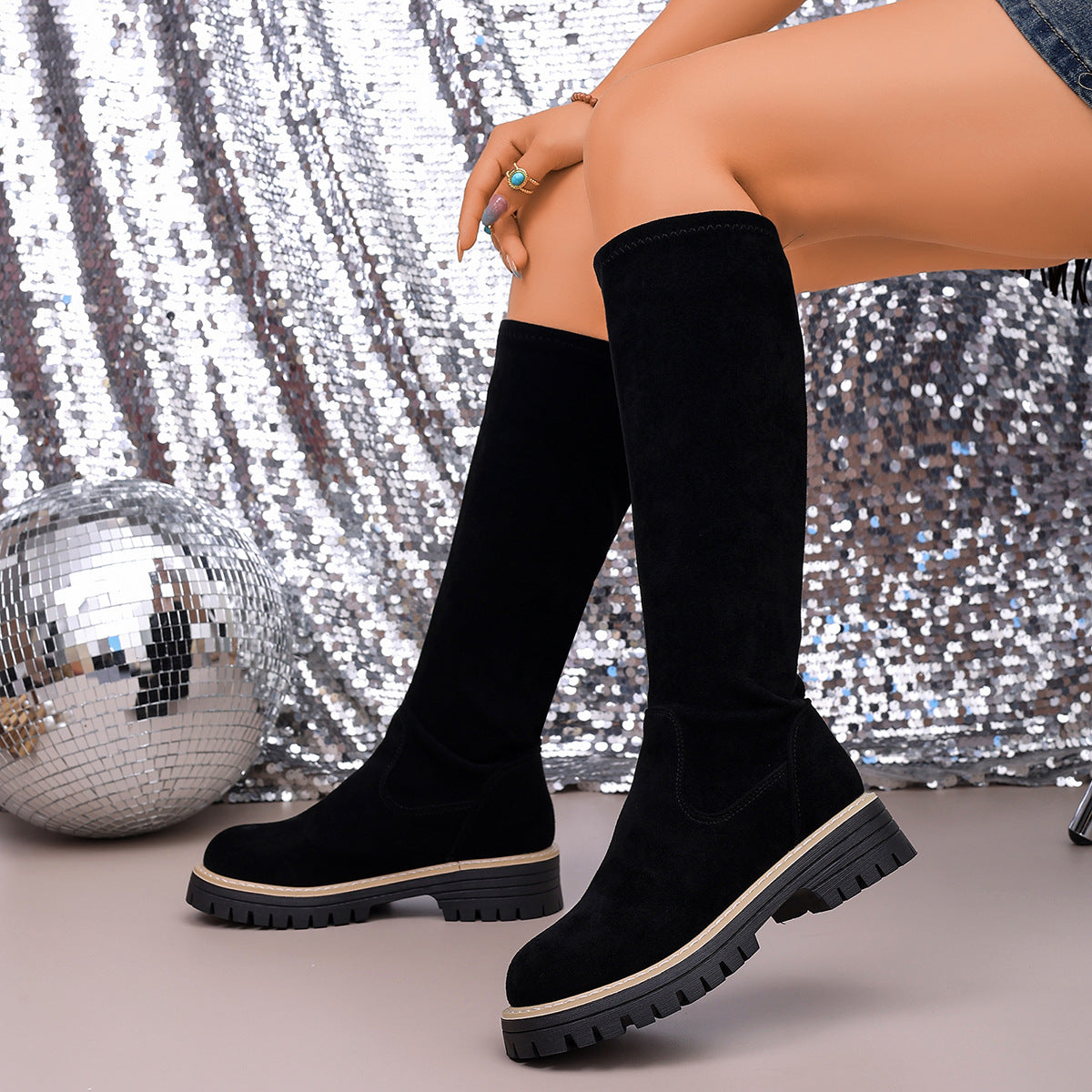 Casual Faux-Suede Boots