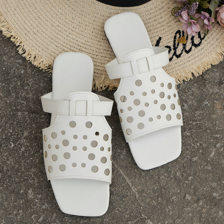 Clean Metallic Sandals