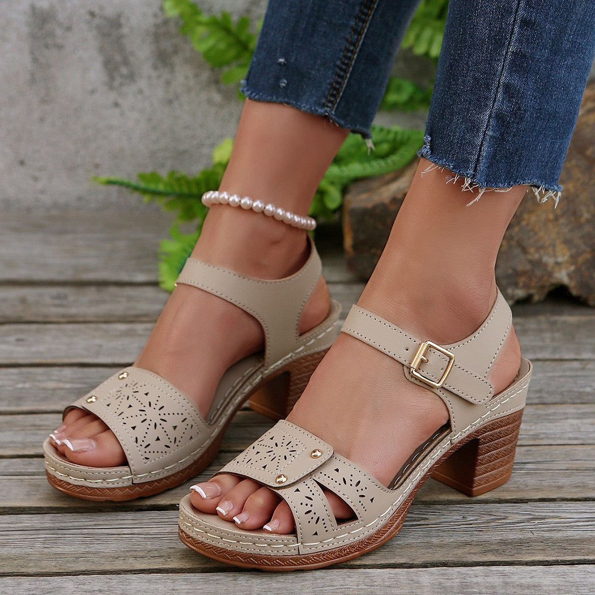 Relaxed Lace-Up Sandals