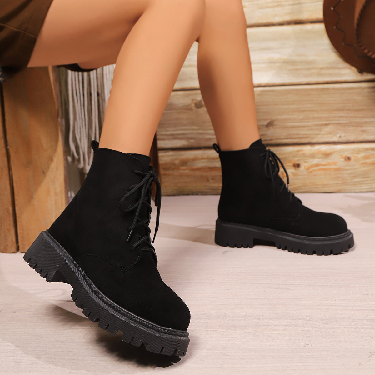 Clean Faux-Suede Boots