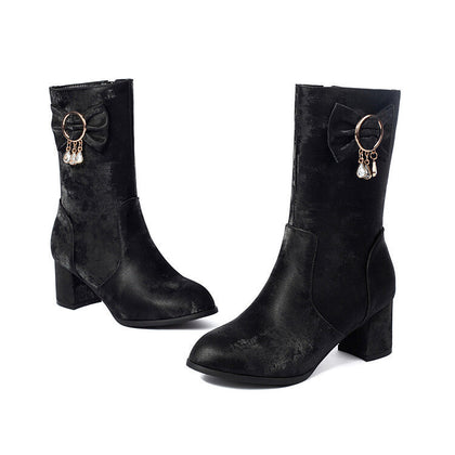 Simple Block-Heel Boots