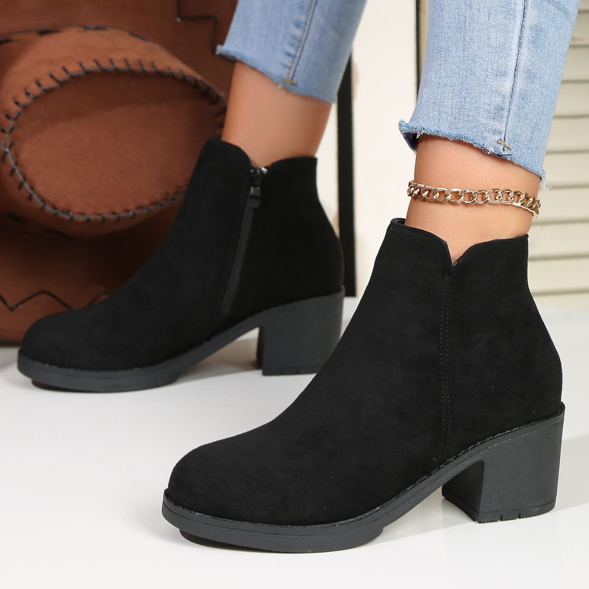 Relaxed Buckled Boots