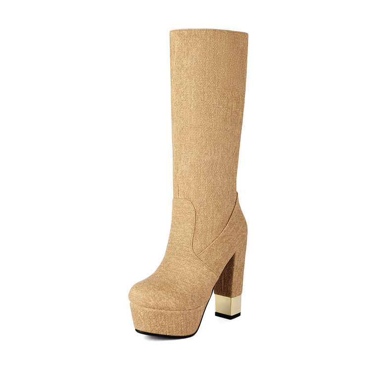 Warm Block-Heel Boots
