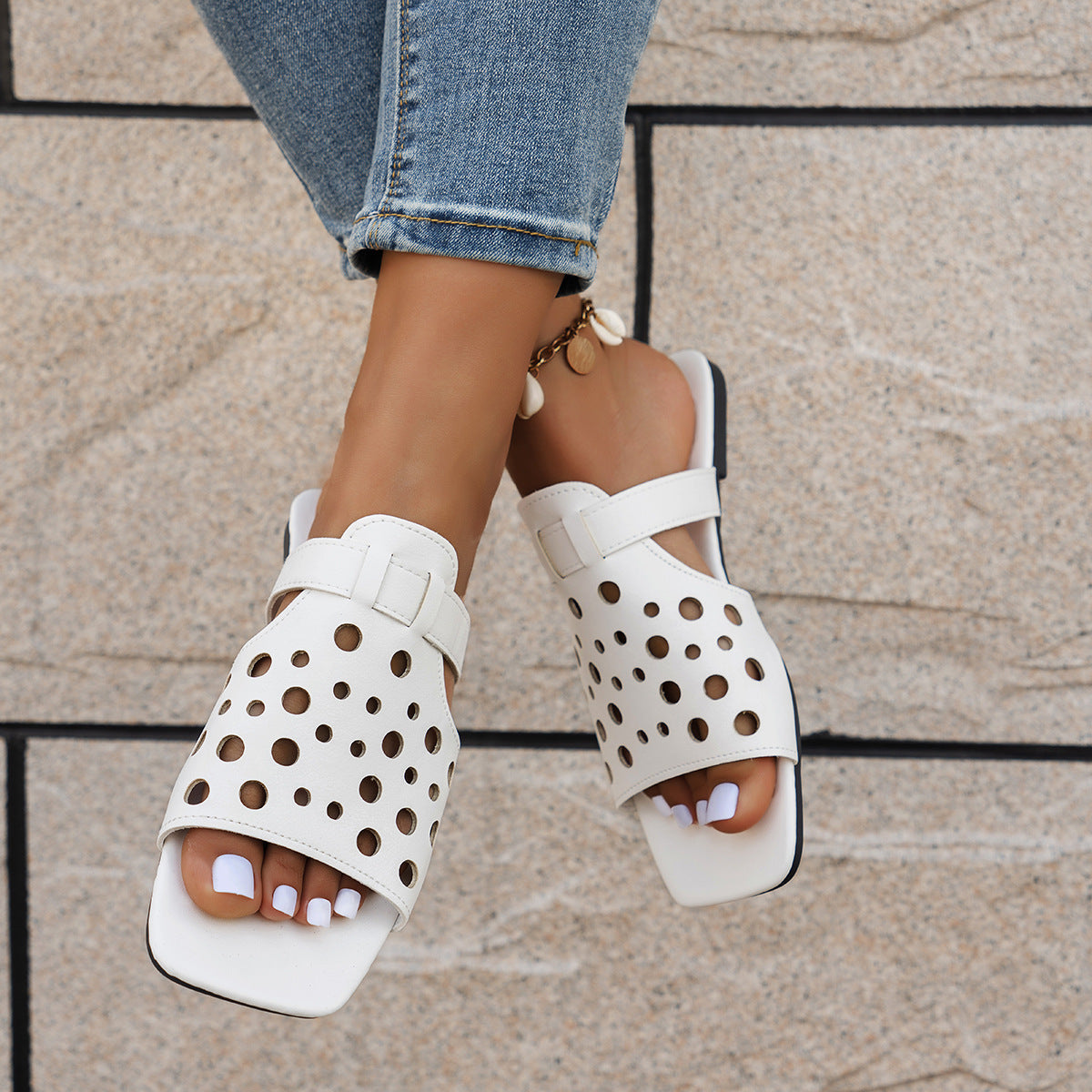 Clean Metallic Sandals