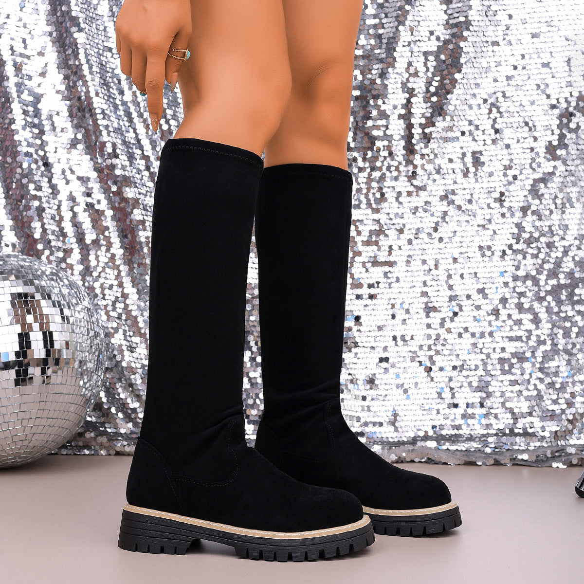 Casual Faux-Suede Boots