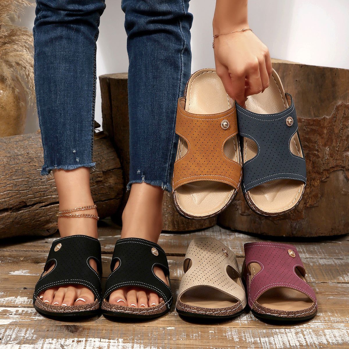 Coastal Buckled Sandals