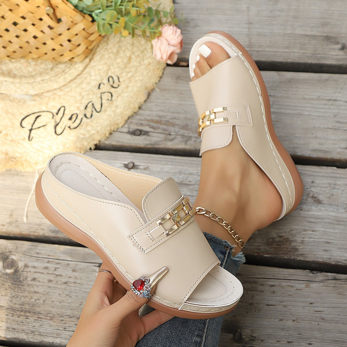 Modern Raffia Sandals