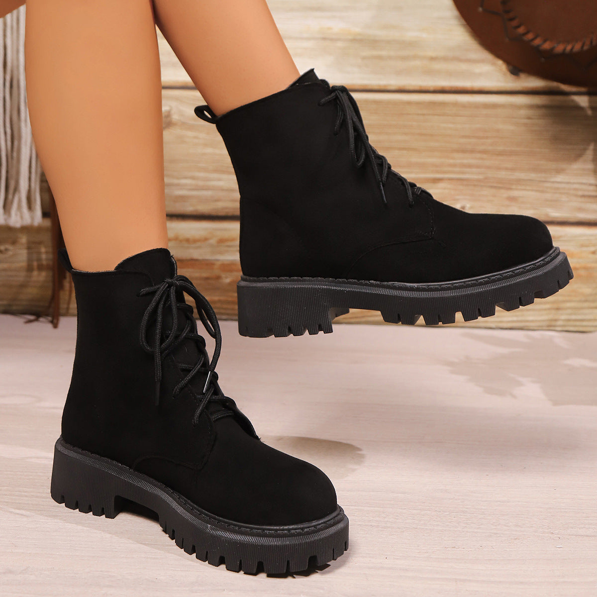 Clean Faux-Suede Boots