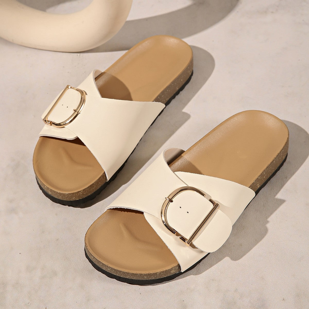Natural Open-Toe Sandals