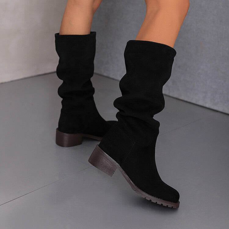 Casual Block-Heel Boots