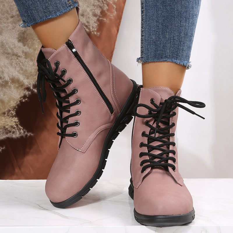 Natural Faux-Suede Boots