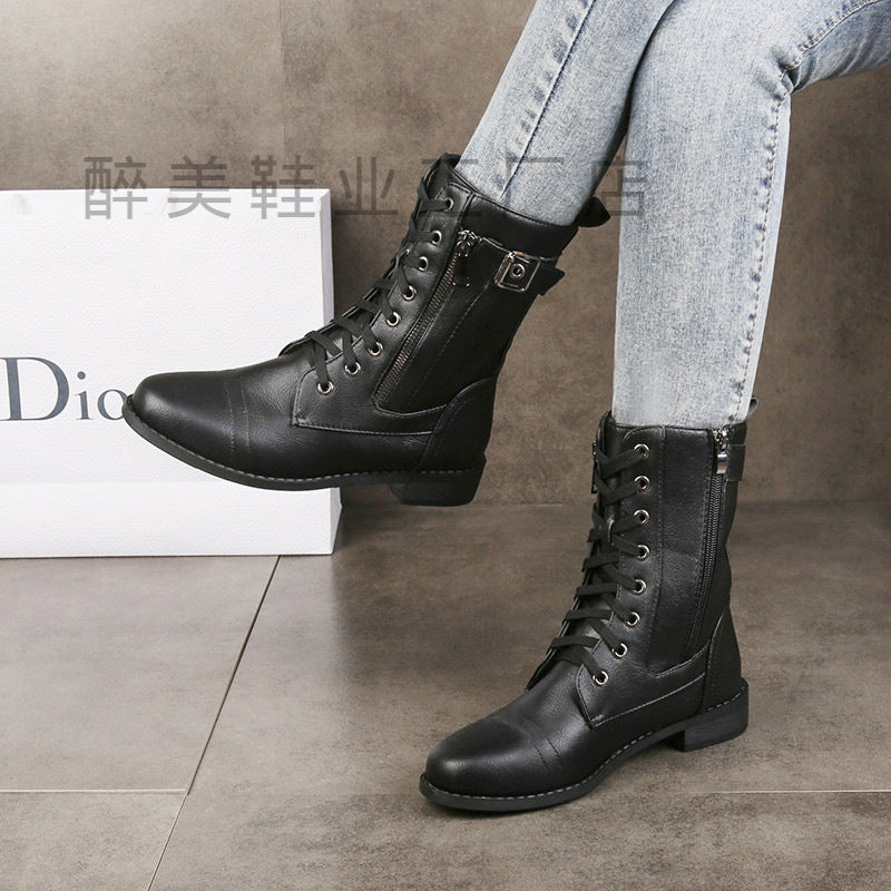 Natural Block-Heel Boots