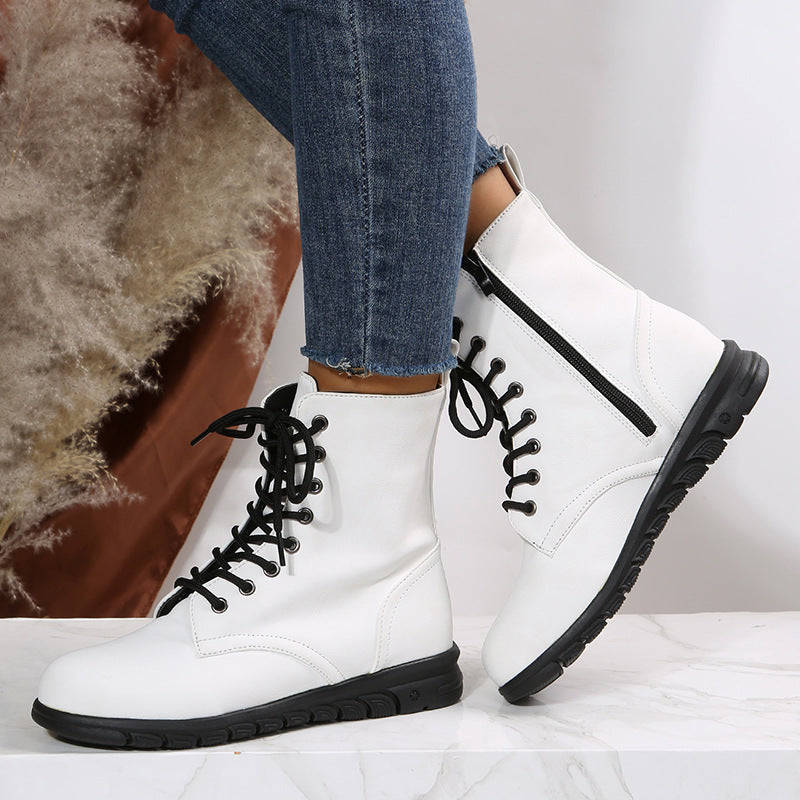 Natural Faux-Suede Boots