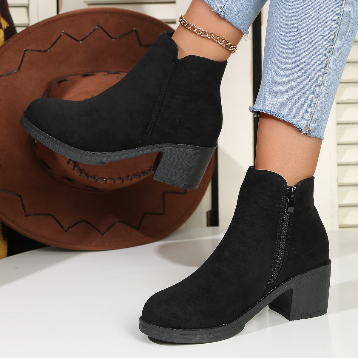 Relaxed Buckled Boots