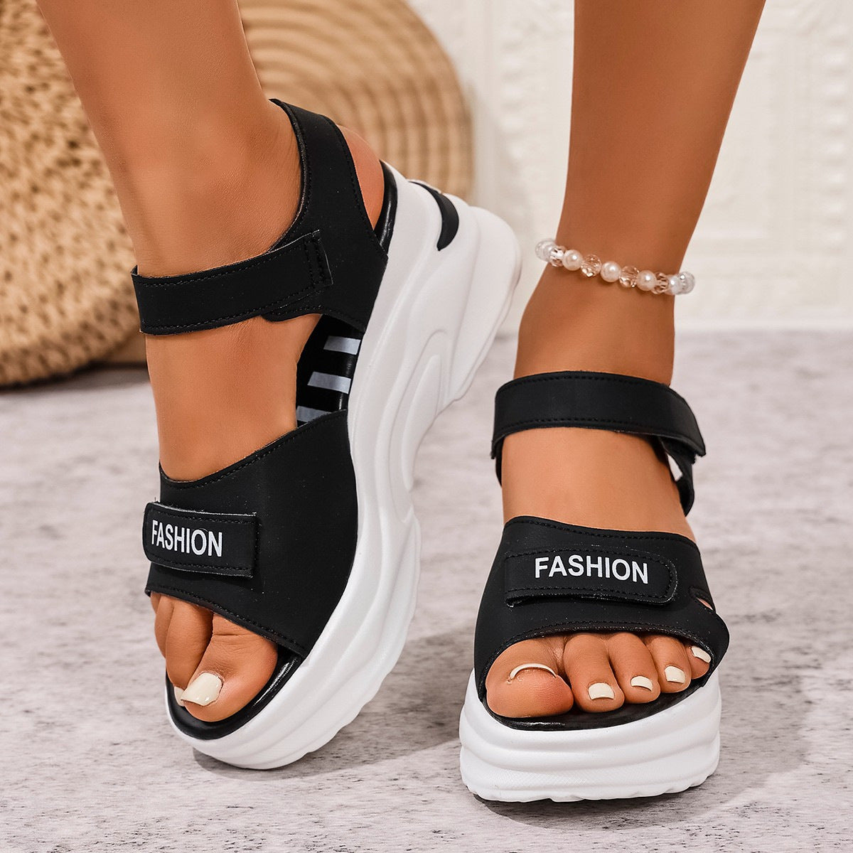 Relaxed Buckled Sandals