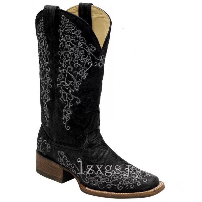 Natural Block-Heel Boots