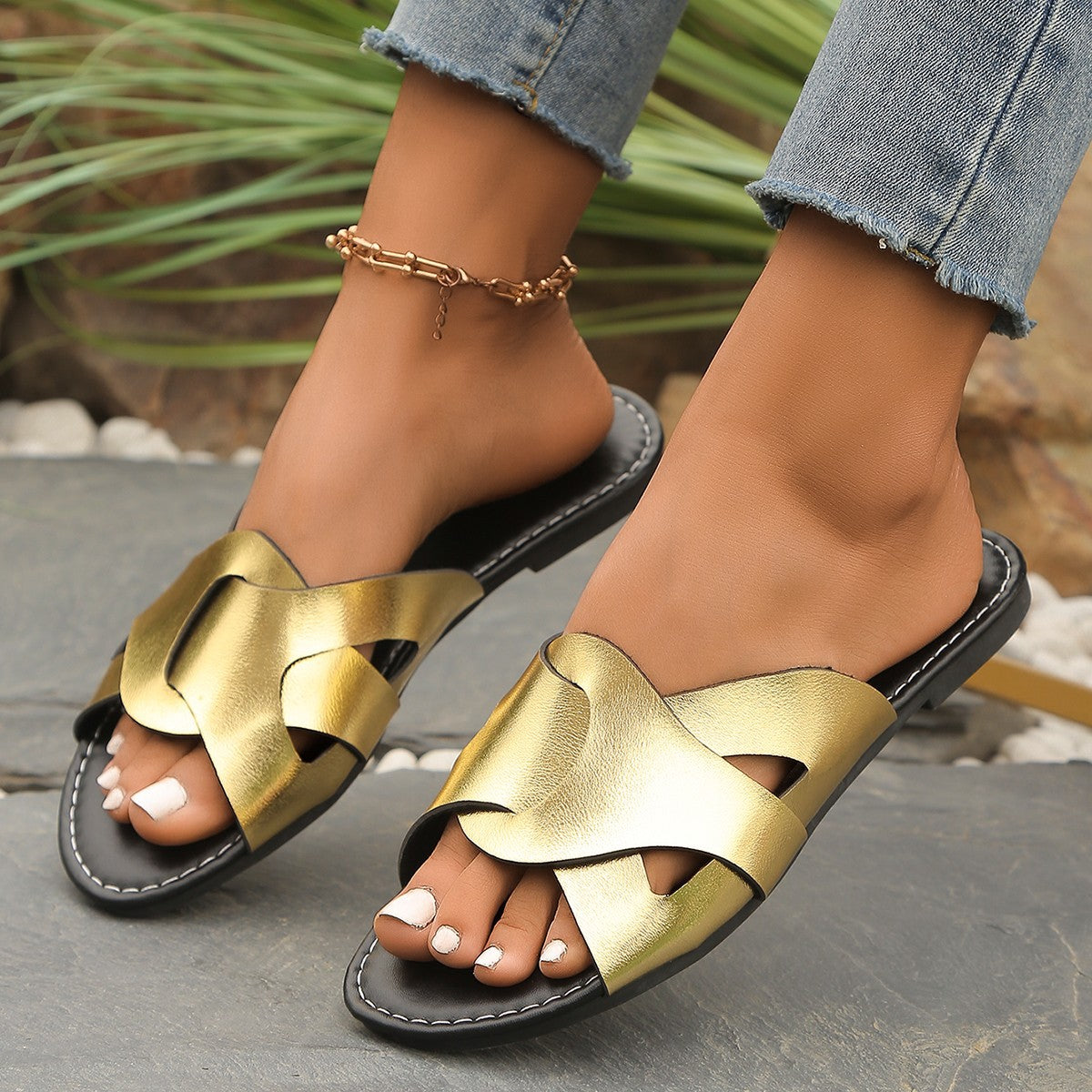 Modern Metallic Sandals