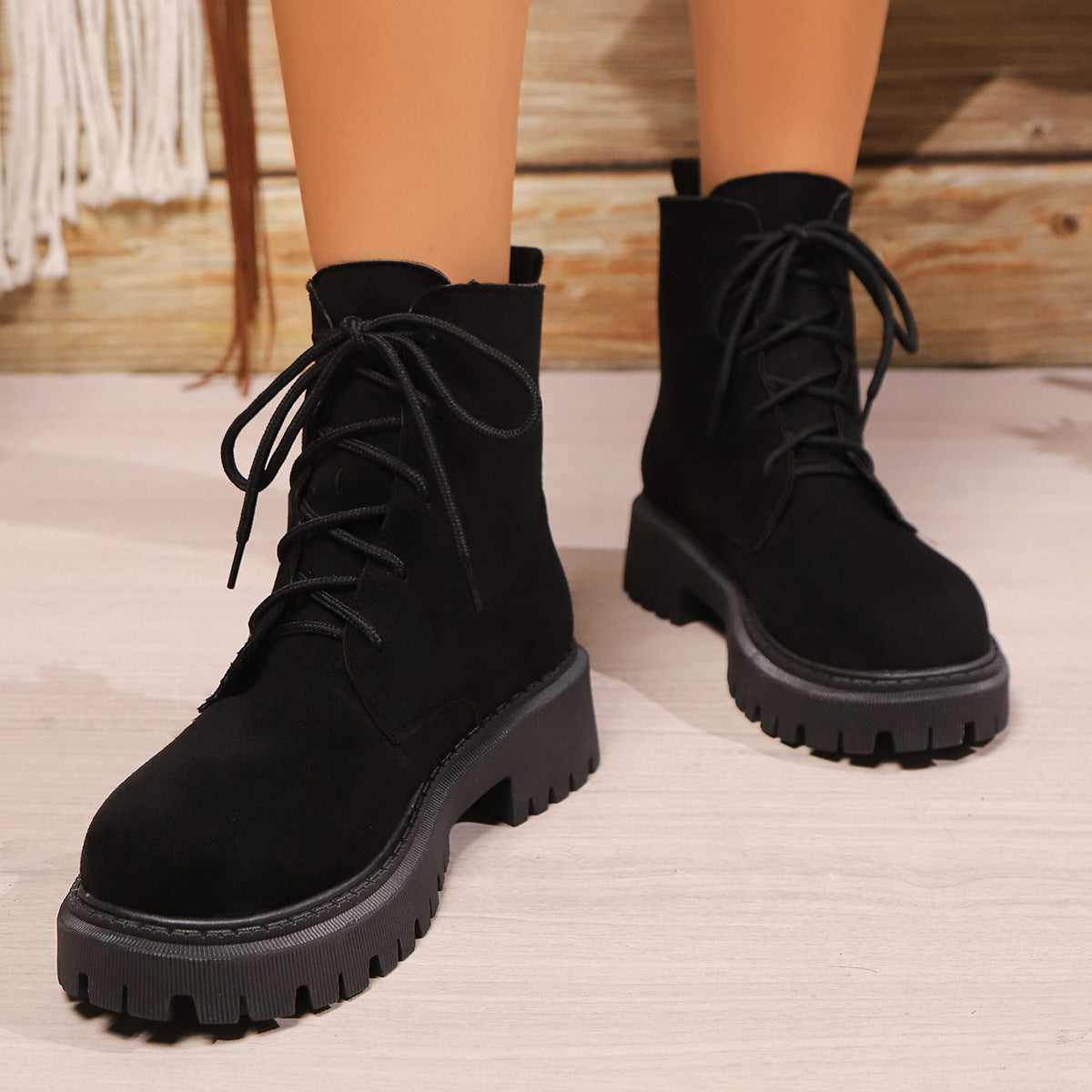 Clean Faux-Suede Boots