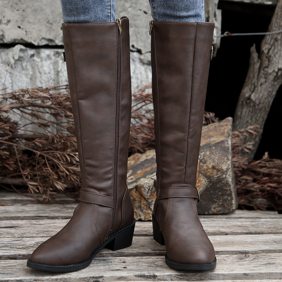 Light Buckled Boots