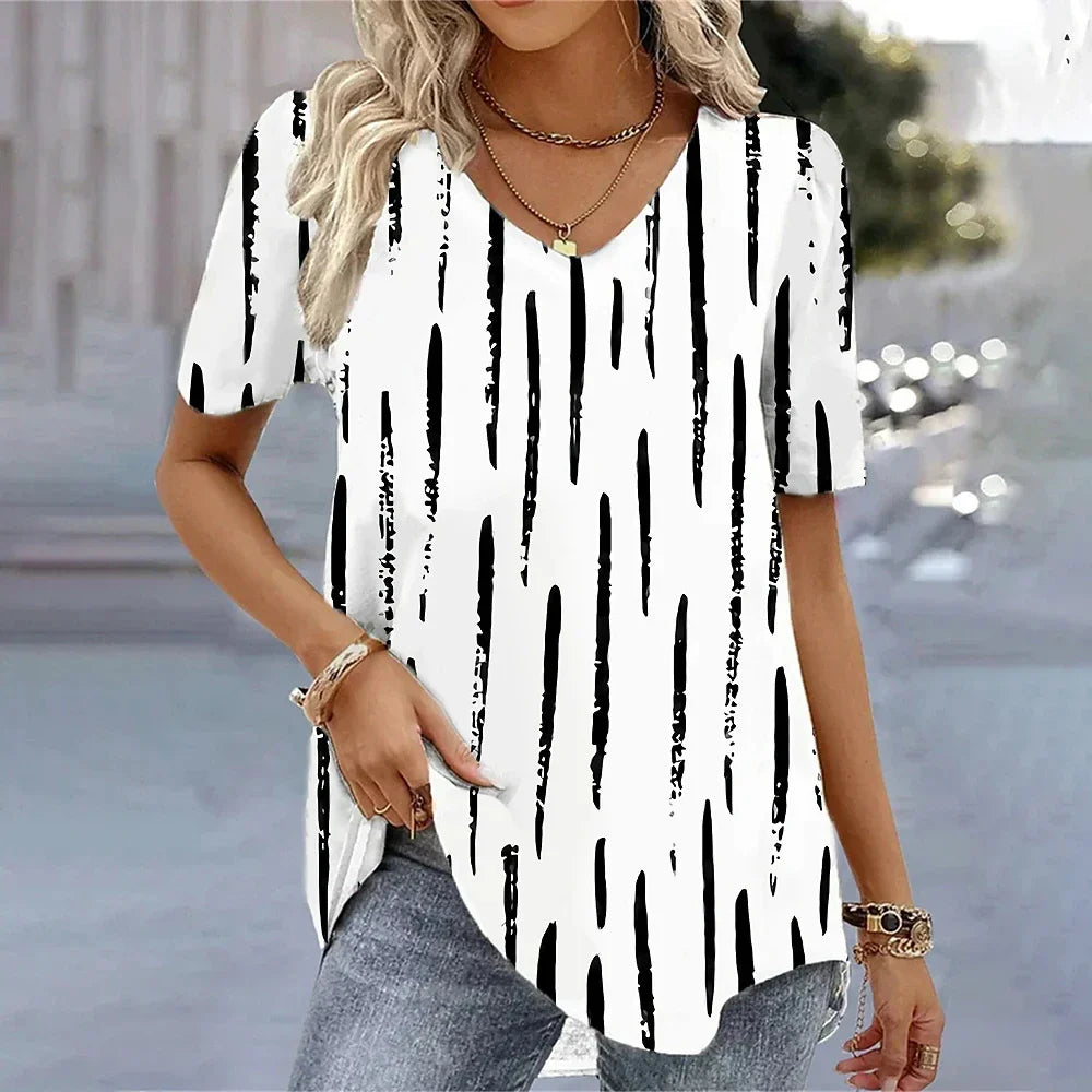 Natural Short-Sleeve Blouse