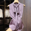 Simple Tie-Neck Blouse