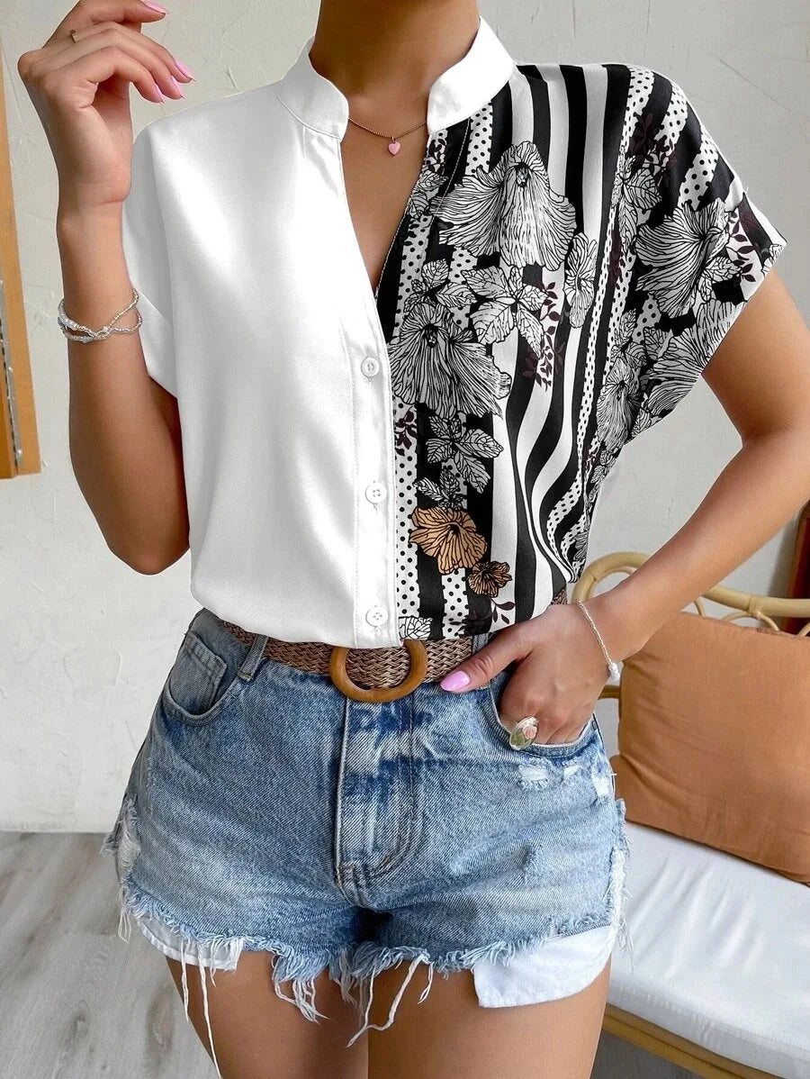 Romantic Square-Neck Blouse