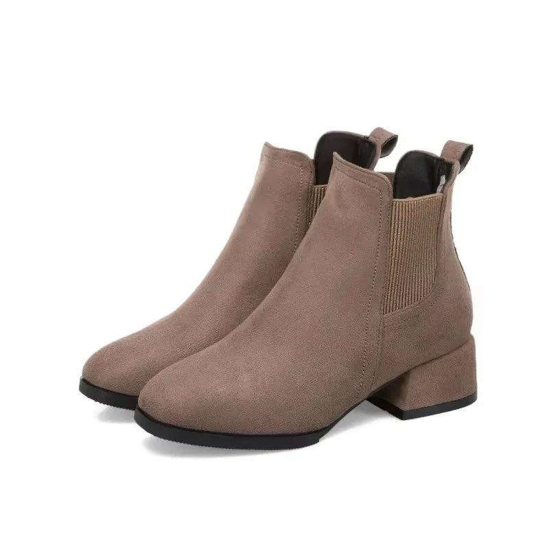 Clean Faux-Suede Boots