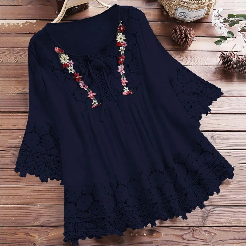 Natural Peplum Blouse