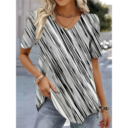 Natural Short-Sleeve Blouse