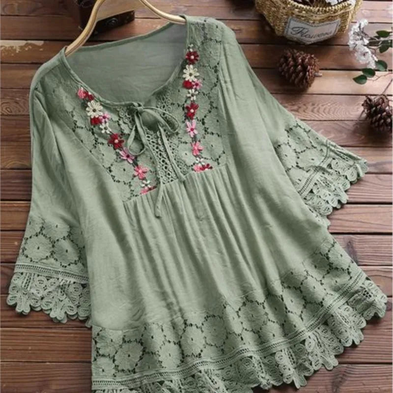 Natural Peplum Blouse