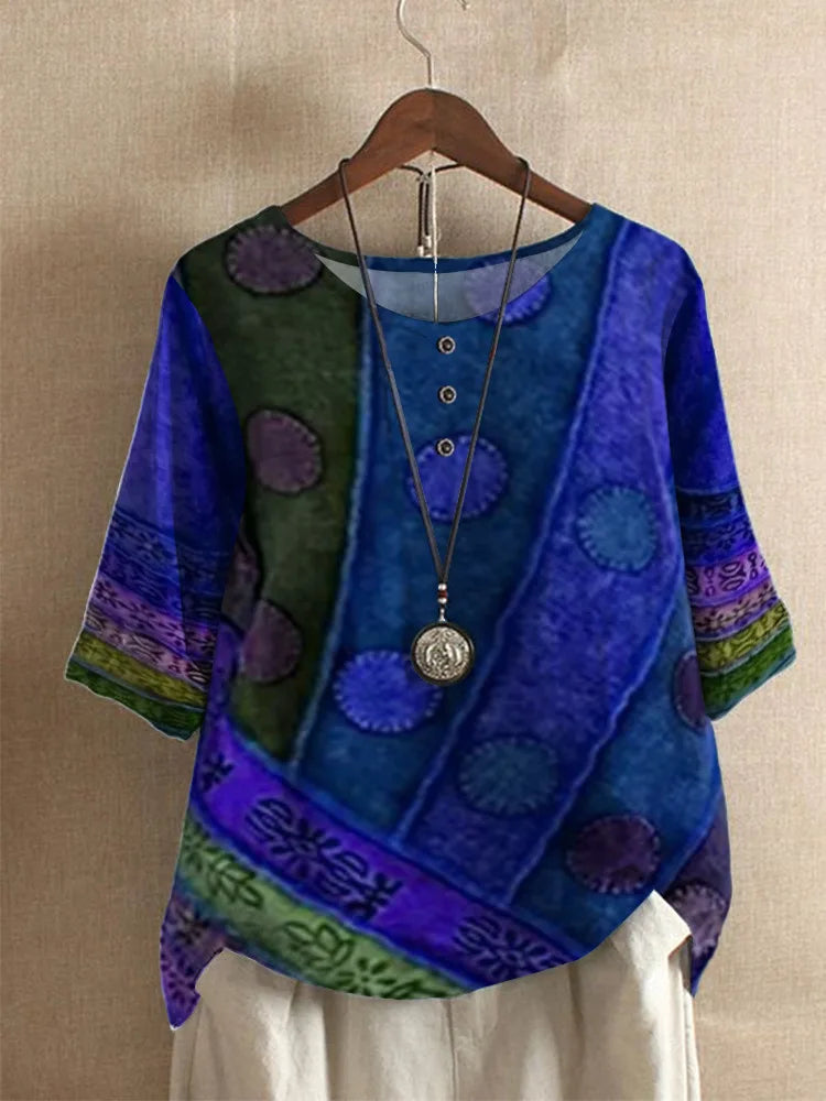 Simple Tie-Neck Blouse