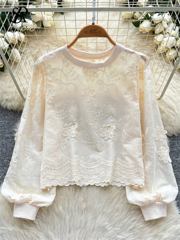 Simple Puff-Sleeve Blouse