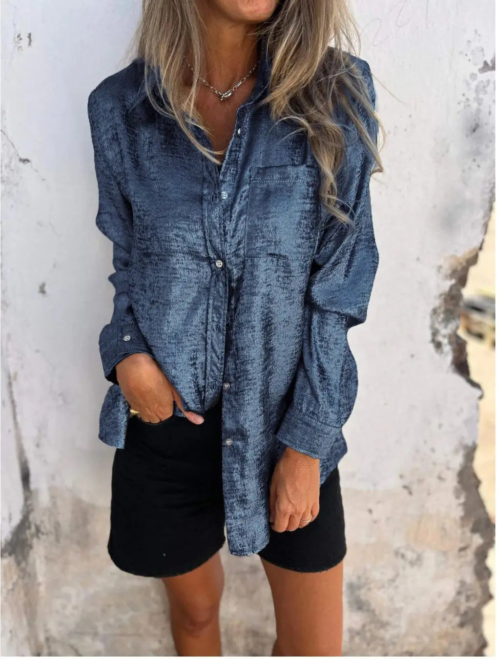 Graceful Short-Sleeve Blouse