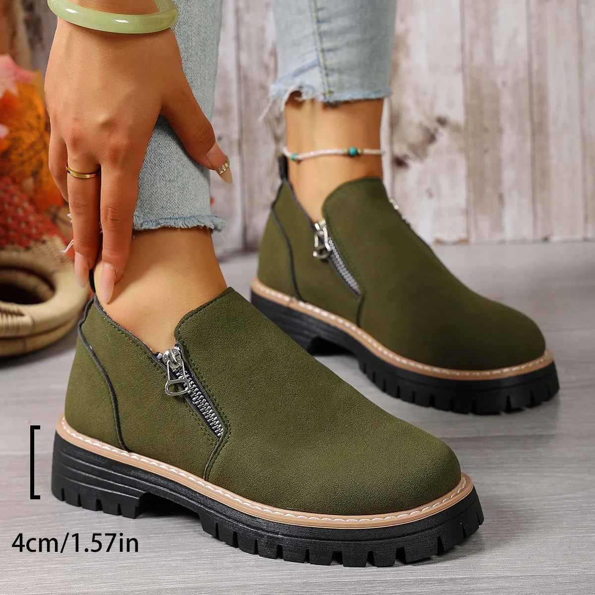 Relaxed Faux-Suede Boots