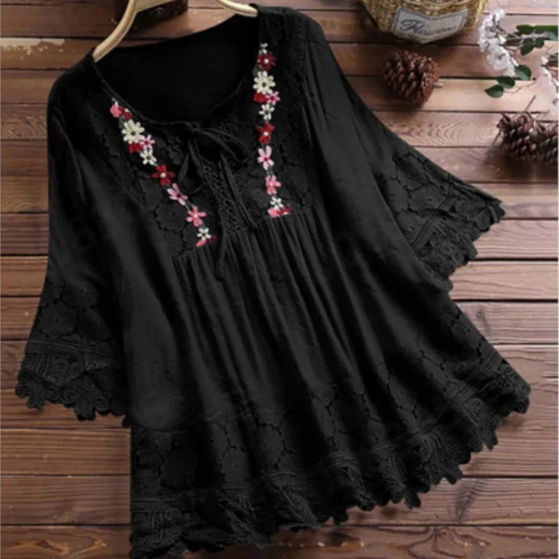 Natural Peplum Blouse