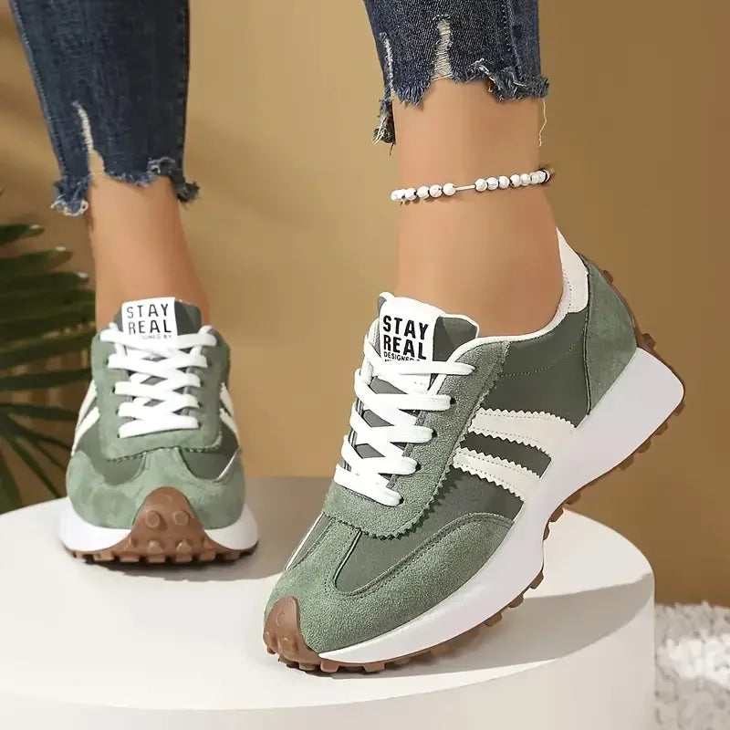 Natural Lace-Up Sneakers