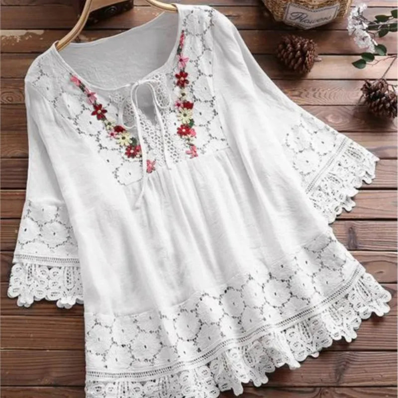 Natural Peplum Blouse