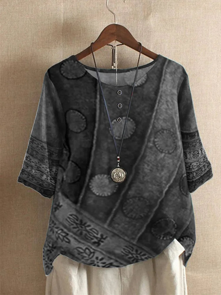 Simple Tie-Neck Blouse