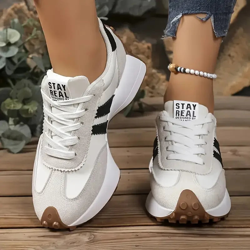 Natural Lace-Up Sneakers