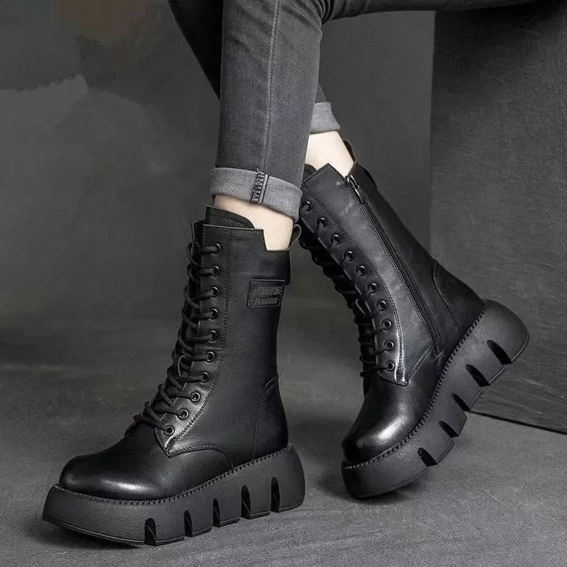 Natural Faux-Suede Boots