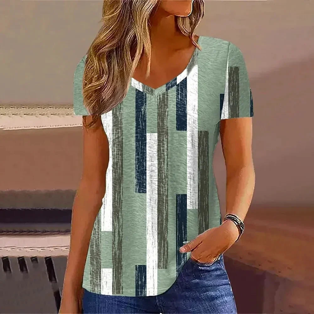 Natural Short-Sleeve Blouse